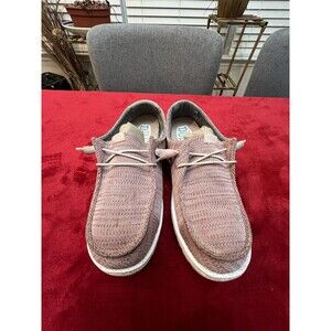 Hey Dude WENDY Knit Pink Salt Rose Slip On Shoes Loafer Women Size 6